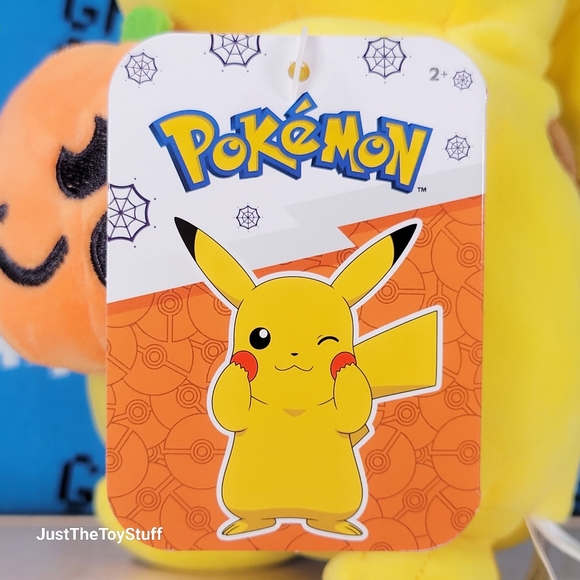 Jazwares Pokemon Pikachu w/ Pumpkin 8" Halloween Video Game Collectible Plush - Picture 10 of 11